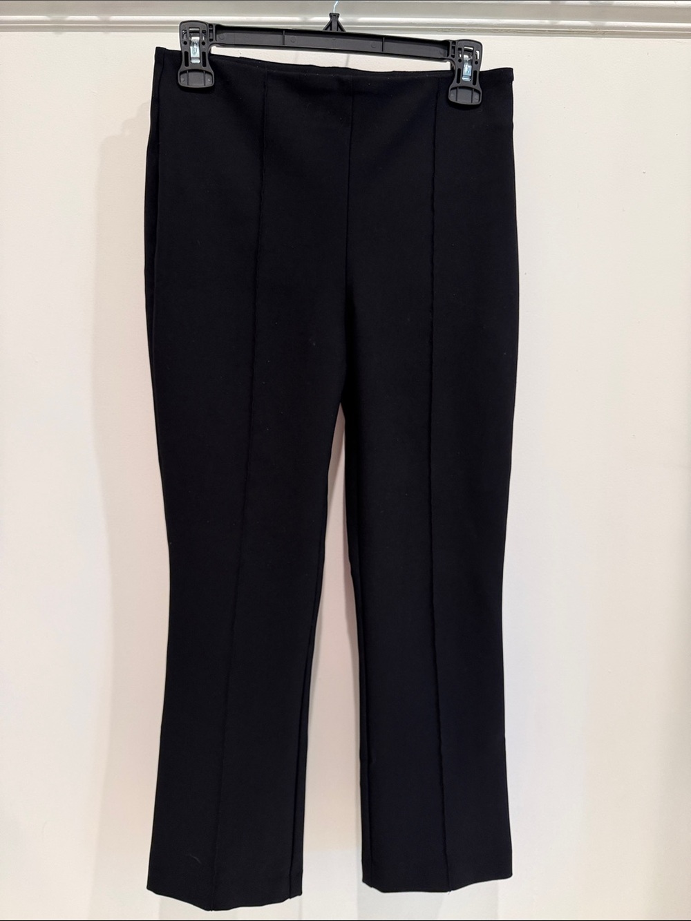 Black Women’s Stretch Ponte Pants - Classic Slightly Flared Leg